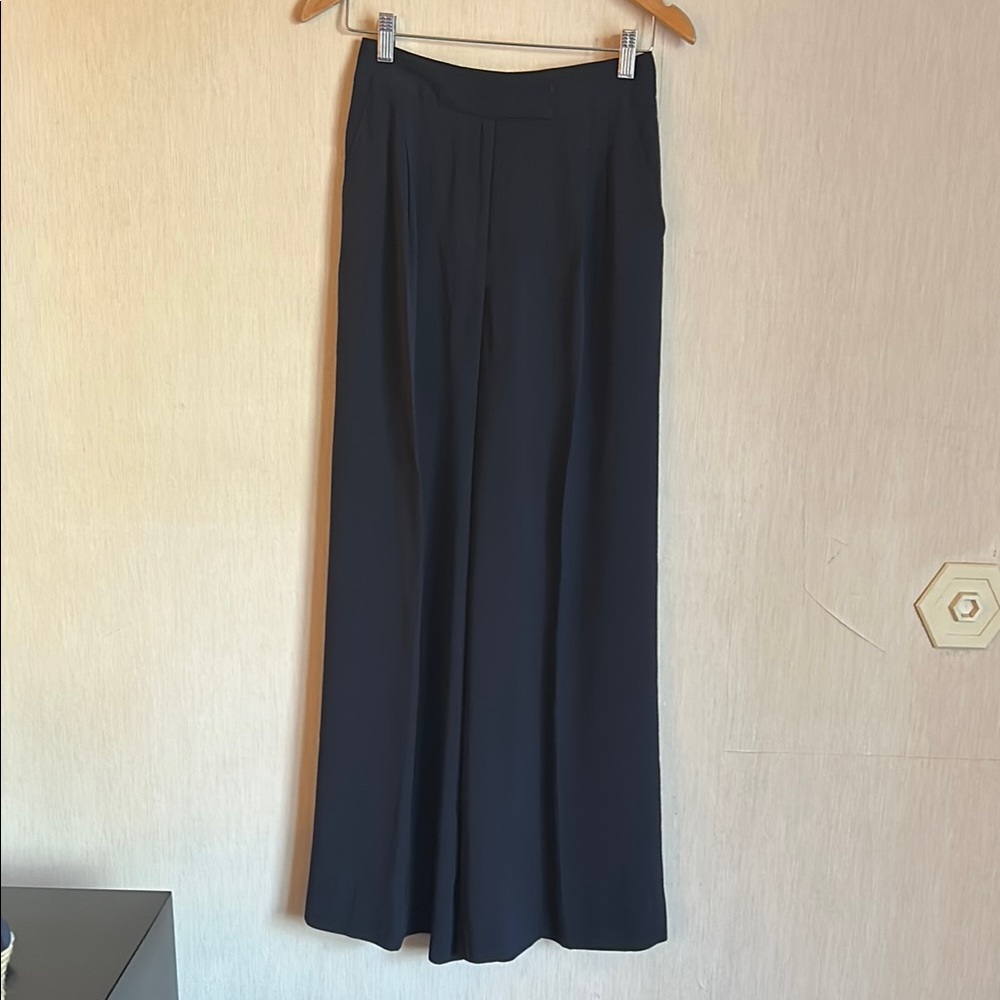 Charles Nolan wide leg navy crepe pants from Neiman Marcus XS (2)  25x31